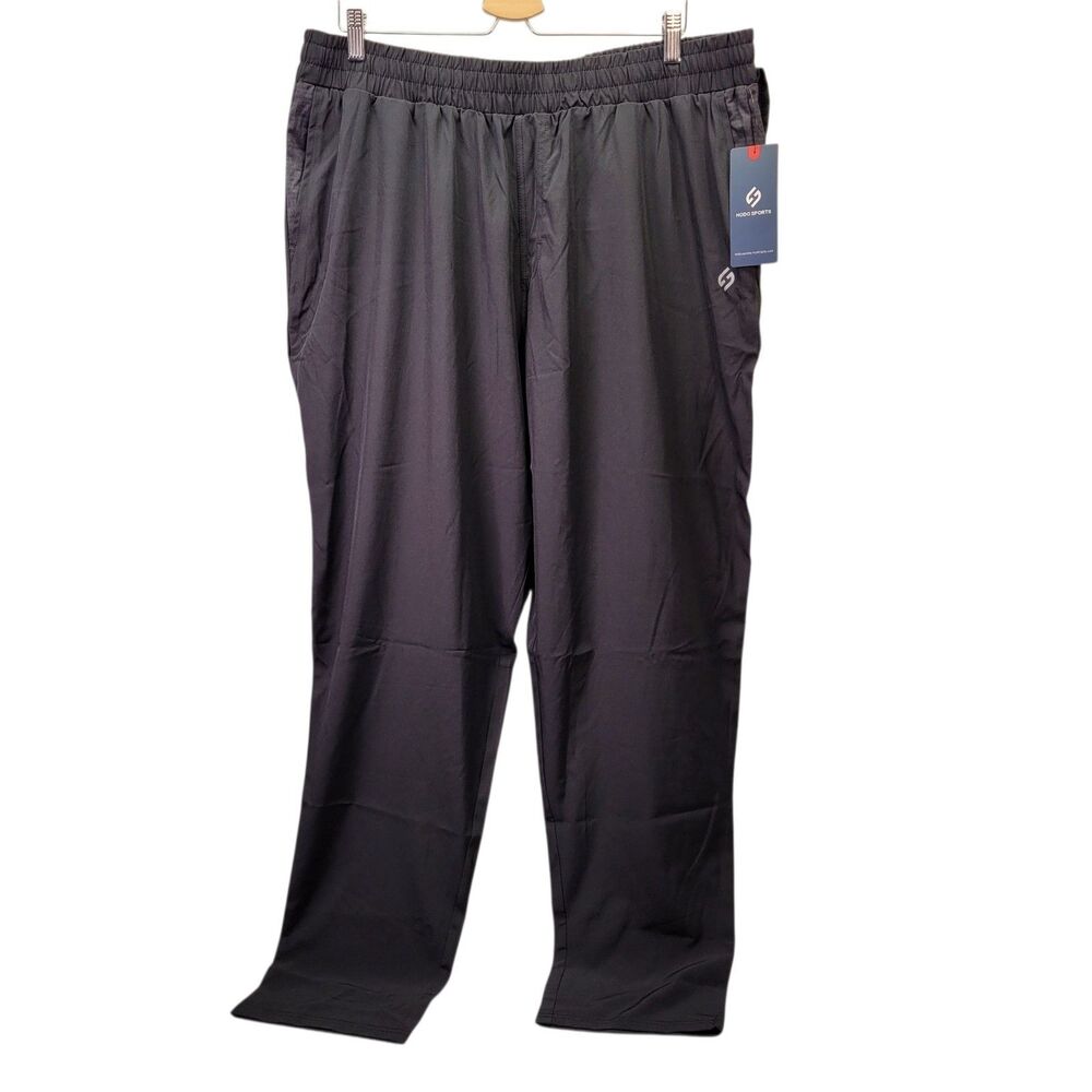 Hodo Sports Men's Athletic Pants Black Zipper Pockets Drawstring Size XX-Large